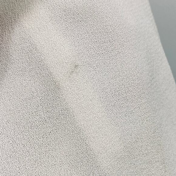 Vintage 80s Fringe Trim Dress Drop Waist Bow Detail Long Sleeves Ivory Womens 10 - Picture 11 of 12